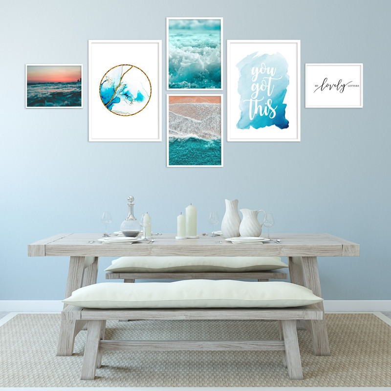 تابلو بکلیت طرح ساحل و دریا مدل 410 مجموعه 6 عددی