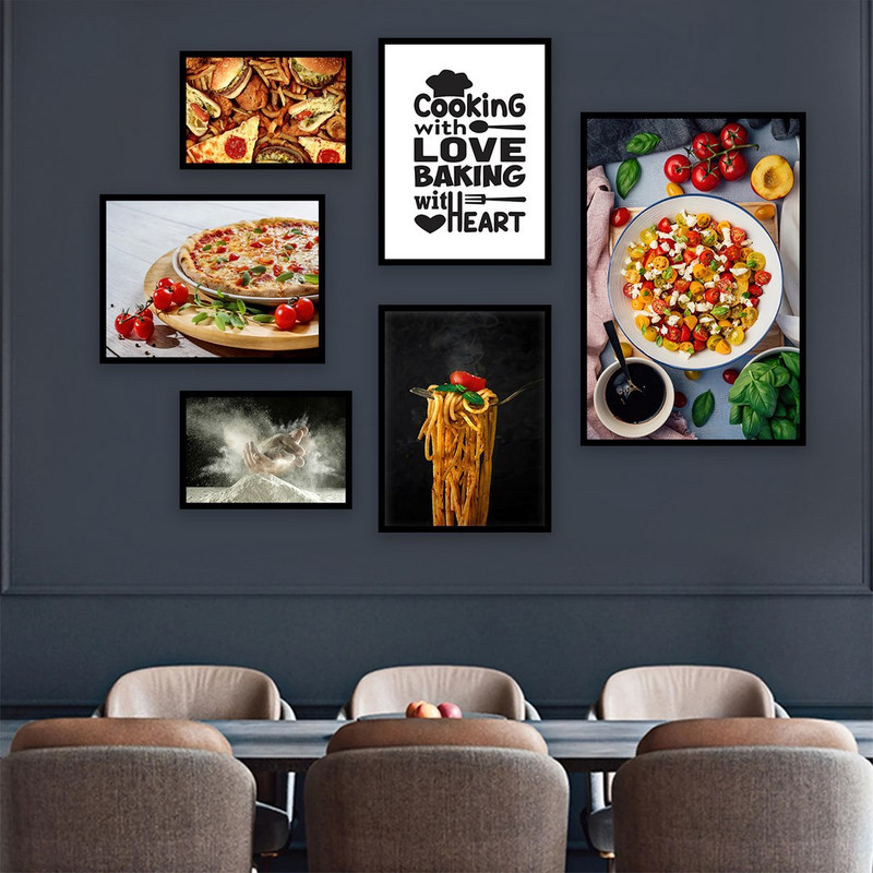 تابلو بکلیت مدل طرح رستوران و فست فود B-948  مجموعه 6 عددی