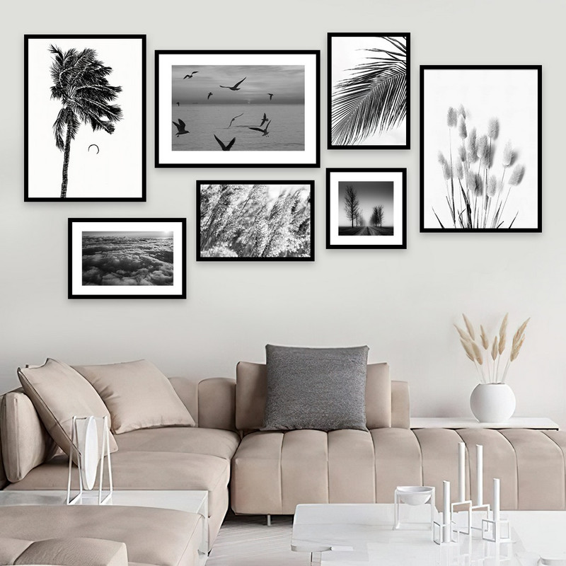 تابلو بکلیت طرح ترکیبی ساحل دریا و گندمزار مدل B-857 مجموعه 7 عددی