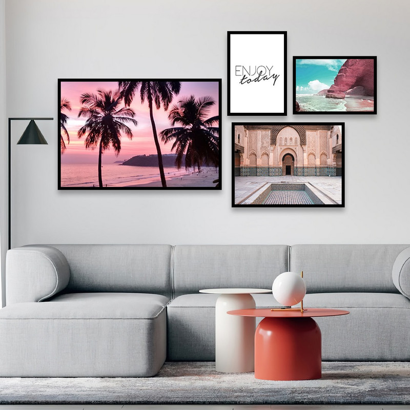 تابلو بکلیت طرح طبیعت و جمله انگیزشی مدل B-849 مجموعه 4 عددی