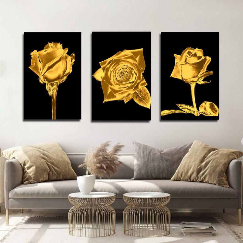 تابلو شاسی بکلیت طرح مدرن گل مدل SH-1584 مجموعه 3 عددی