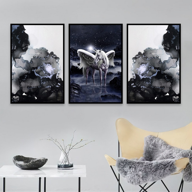 تابلو بکلیت طرح رزین و یونیکورن مدل B-782 مجموعه 3 عددی