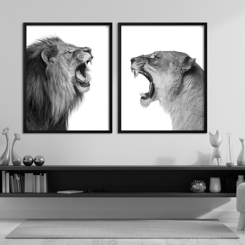 تابلو بکلیت طرح شیر جنگل مدل B-566 مجموعه 2 عددی