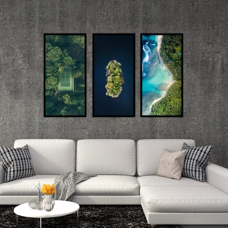 تابلو بکلیت طرح طبیعت و جزیره مدل B-501 مجموعه 3 عددی