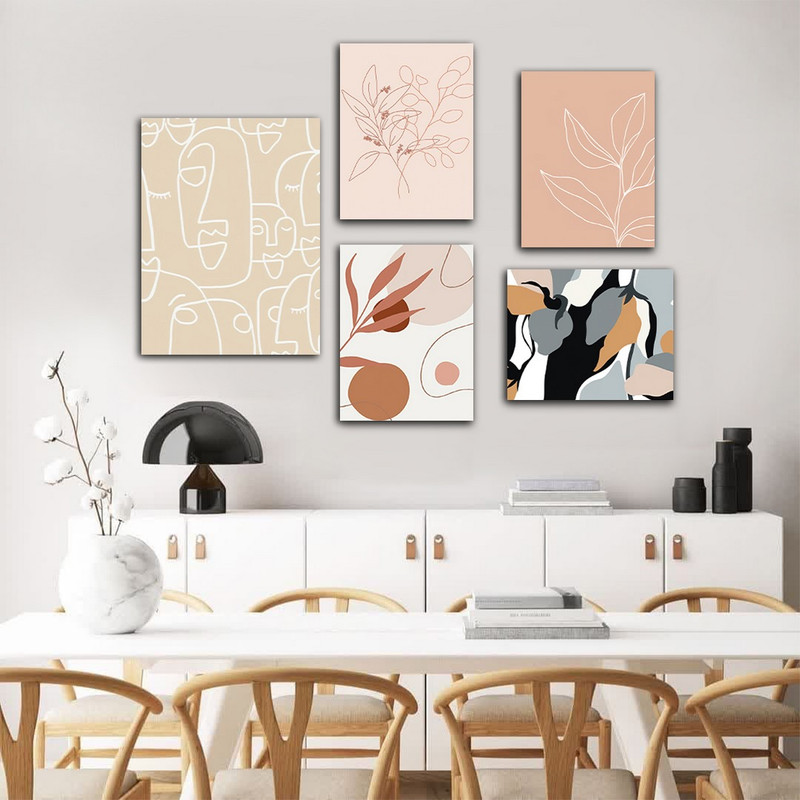 تابلو شاسی بکلیت طرح دکوراتیو مینیمال آرت مدل SH-657 مجموعه 5 عددی