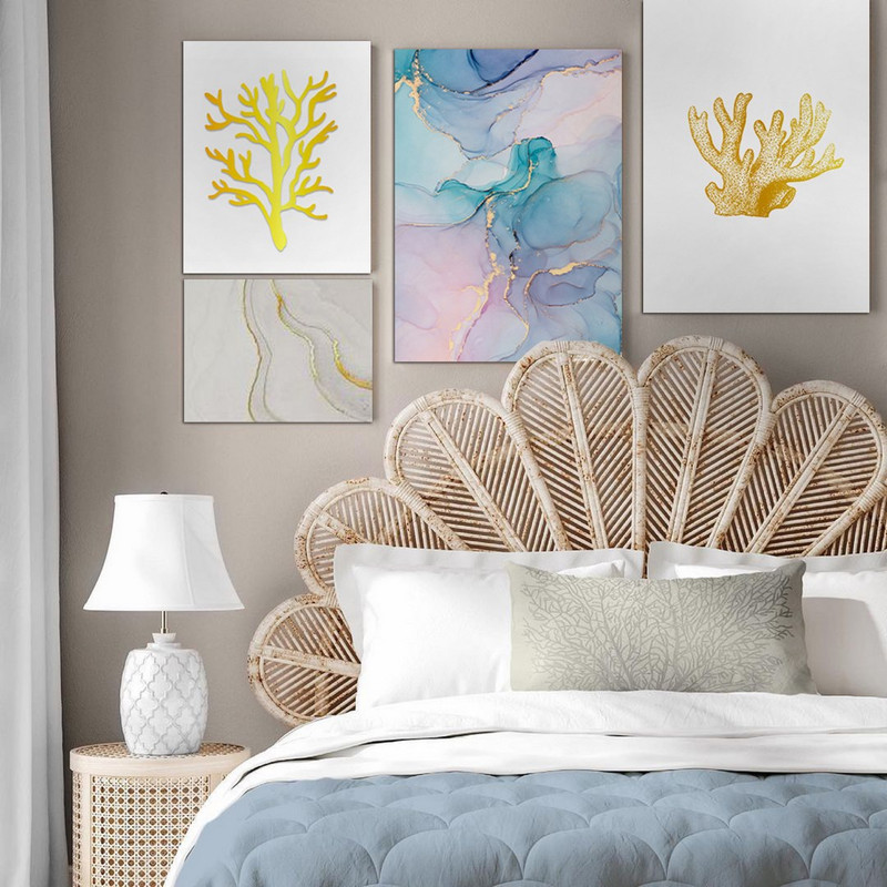 تابلو شاسی بکلیت طرح نقاشی ابر و بادی مدل SH-572 مجموعه 4 عددی