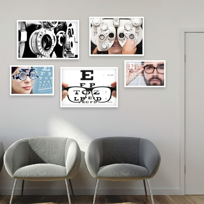 تابلو بکلیت طرح چشم پزشکی و بینایی سنجی مدل W-918 مجموعه 5 عددی