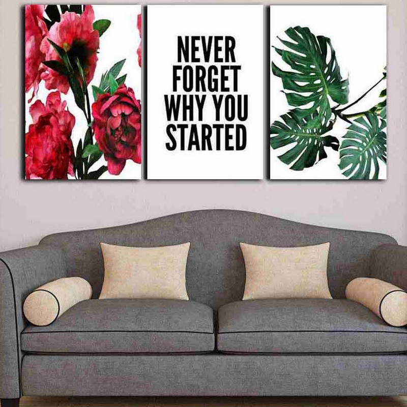 تابلو شاسی بکلیت طرح برگ انجیری و گل و جمله انگیزشی مدل SH-246 مجموعه 3 عددی