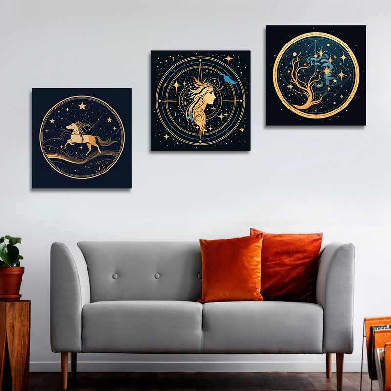 تابلو شاسی بکلیت طرح صورت های فلکی مدل SH-1286 مجموعه 3 عددی