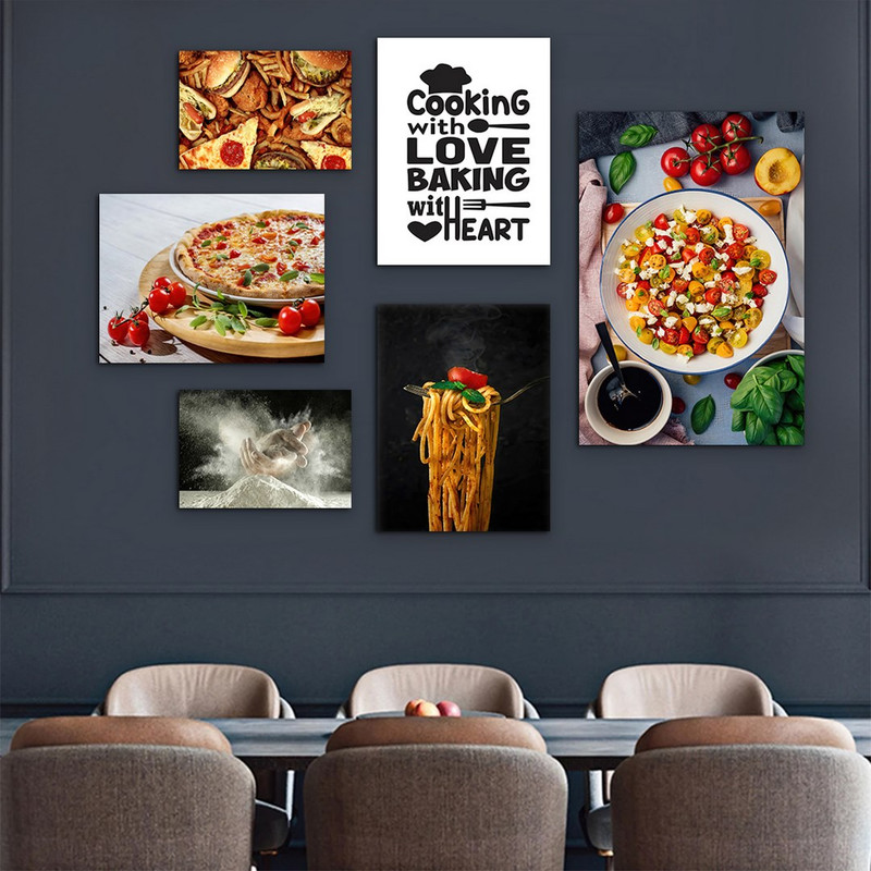 تابلو شاسی بکلیت طرح رستوران و فست فود مدل SH-948 مجموعه 6 عددی