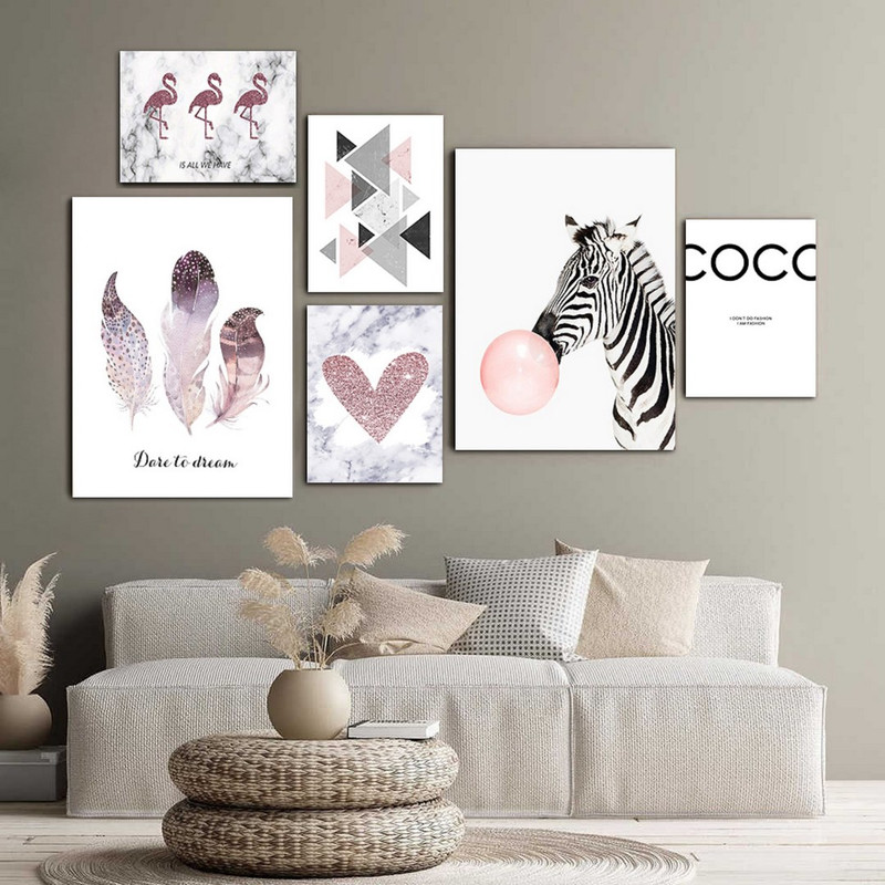 تابلو شاسی بکلیت طرح فلامینگو و پر و گورخر مدل SH-287 مجموعه 6 عددی