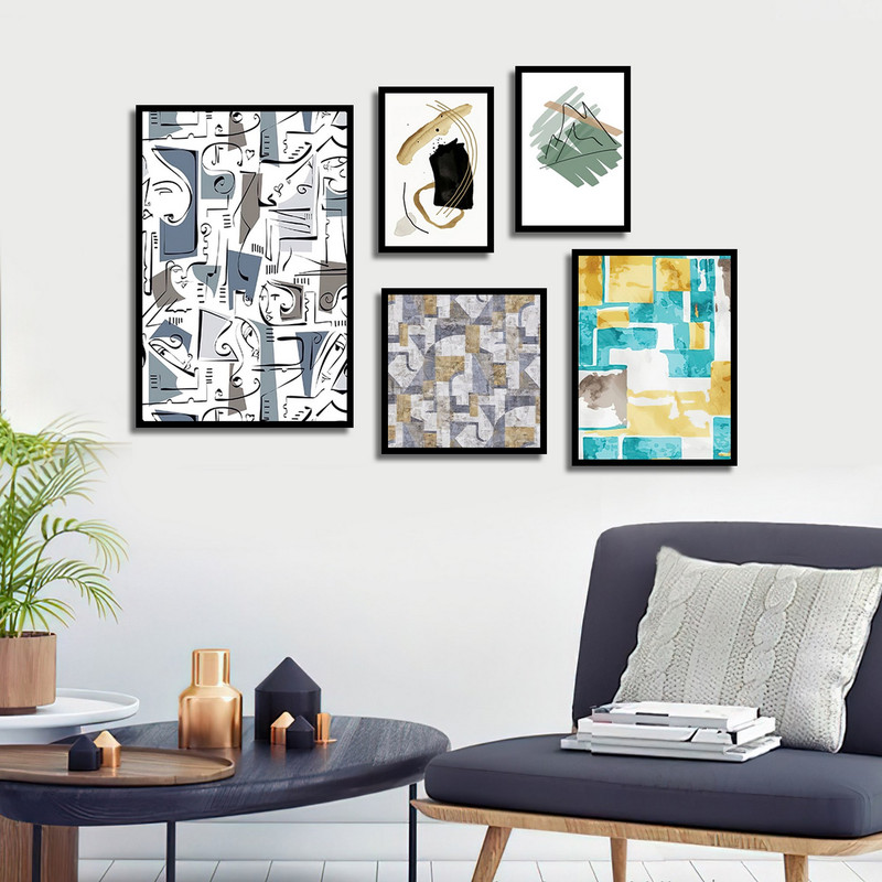 تابلو بکلیت طرح نقاشی مدرن مدل B-1770 مجموعه 5 عددی