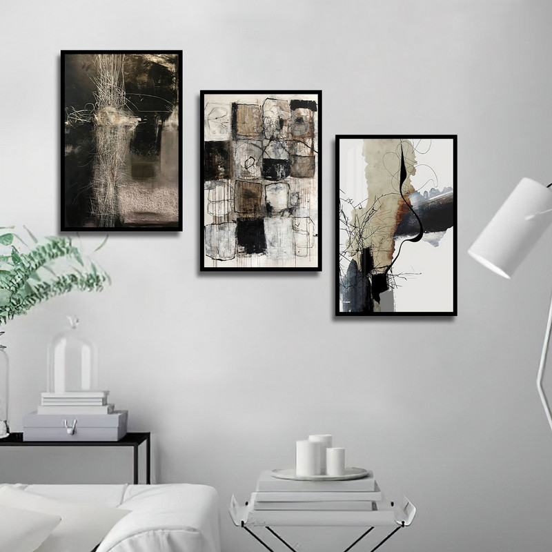 تابلو بکلیت طرح نقاشی مدرن  مدل B-1714 مجموعه 3 عددی