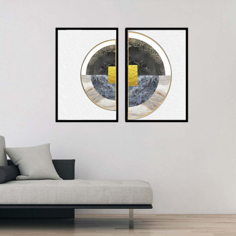 تابلو بکلیت طرح مدرن نیم دایره مدل B-1850 مجموعه 2 عددی