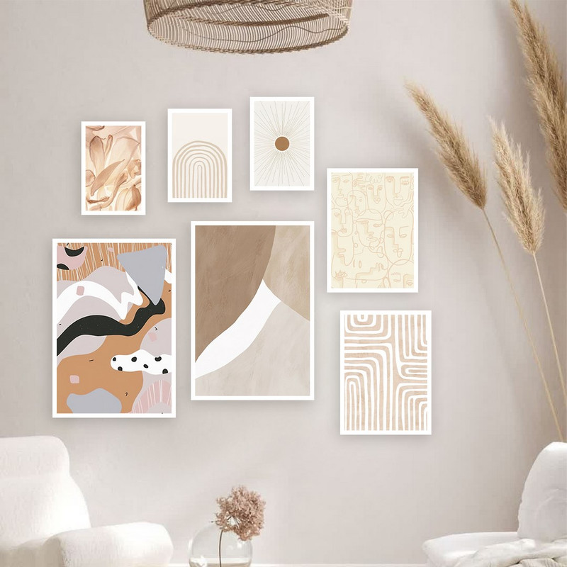 تابلو بکلیت مدل طرح دکوراتیو مینیمال W-1077 مجموعه 7 عددی