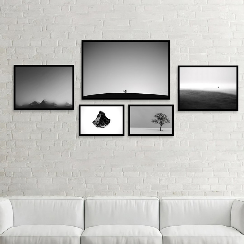 تابلو بکلیت مدل طرح اسمان شب و تک درخت B-1046  مجموعه 5 عددی