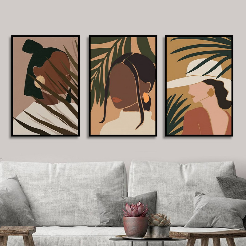 تابلو بکلیت طرح دکوری مدرن مینیمال آرت مدل B-1492 مجموعه 3 عددی