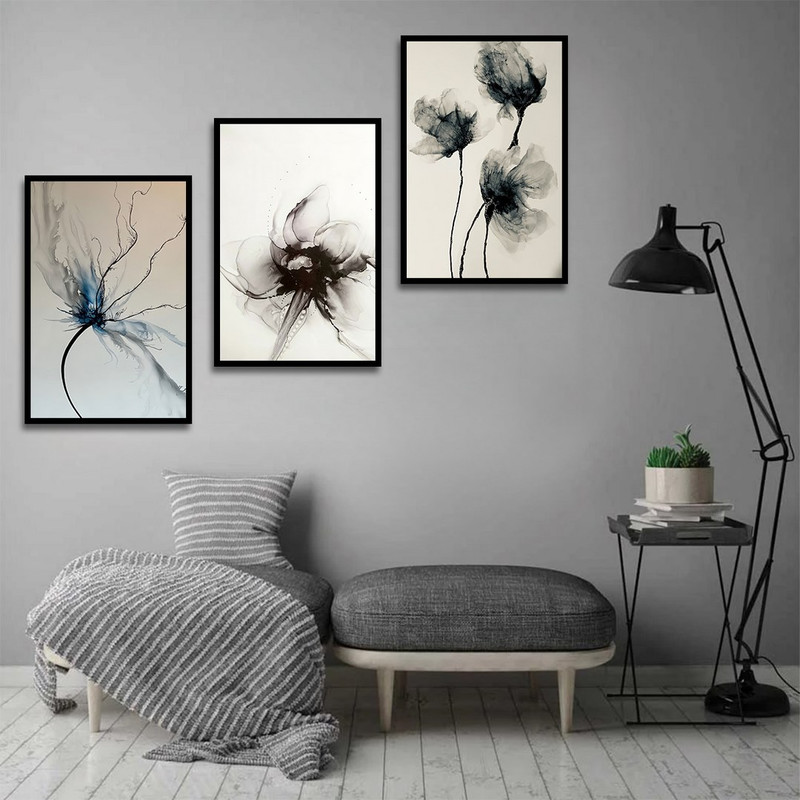 تابلو بکلیت طرح نقاشی دکوری مدرن سبک آبستره مدل B-1480 مجموعه 3 عددی