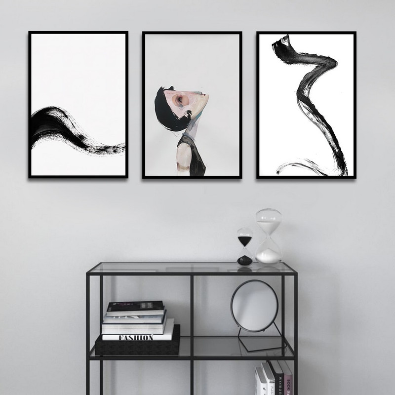 تابلو بکلیت طرح نقاشی دکوری مدرن سبک کوبیسم مدل B-1477 مجموعه 3 عددی