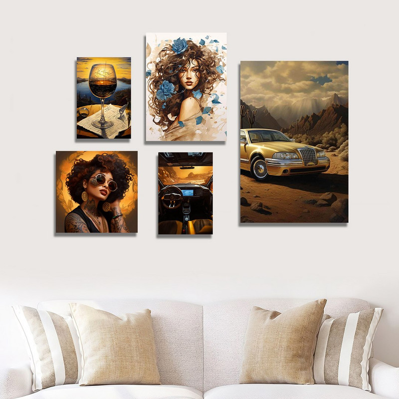 تابلو شاسی بکلیت طرح چهره و ماشین مدلSH-1139  مجموعه 5 عددی