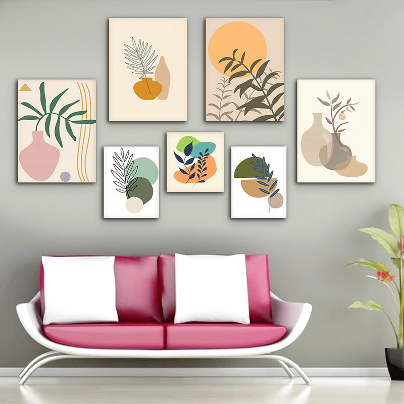 تابلو شاسی بکلیت طرح دکوراتیو مینیمال آرت مدل SH-669 مجموعه 7 عددی