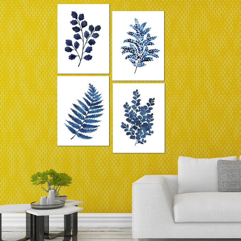 تابلو شاسی بکلیت طرح دکوراتیو برگ مدل SH-610 مجموعه 4 عددی