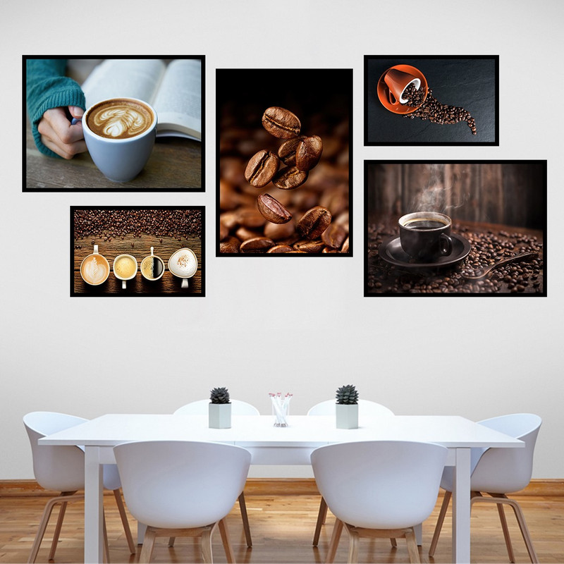 تابلو بکلیت طرح کافی و قهوه مدل B-900 مجموعه 5 عددی