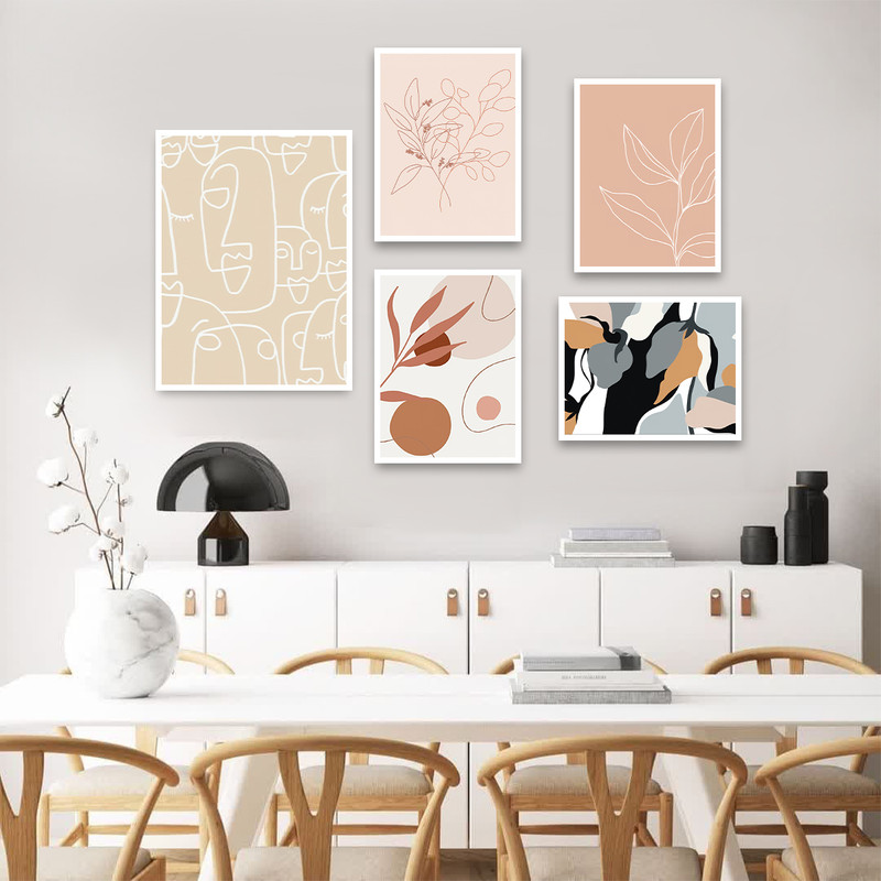 تابلو بکلیت طرح دکوراتیو مینیمال آرت مدل W-657 مجموعه 5 عددی