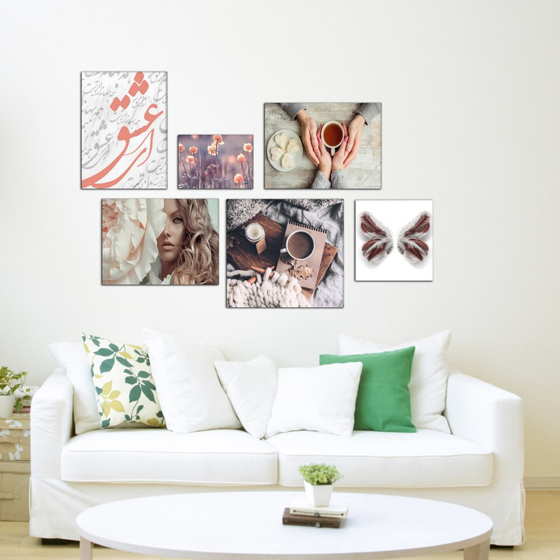 تابلو شاسی بکلیت طرح عشق و دوست داشتن مدل SH-425 مجموعه 6 عددی