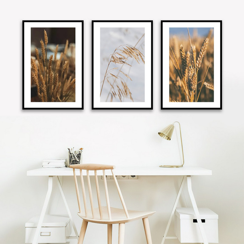 تابلو بکلیت مدل طرح مزرعه گندم زار B-1009  مجموعه 3 عددی