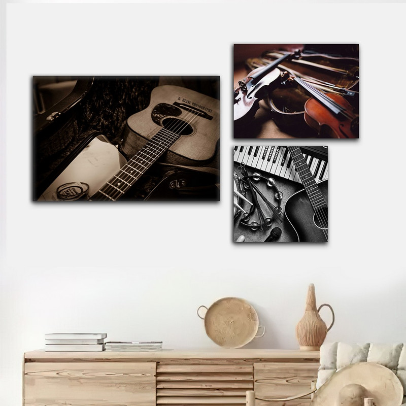 تابلو شاسی بکلیت طرح ساز موسیقی گیتار مدل SH-808 مجموعه 3 عددی