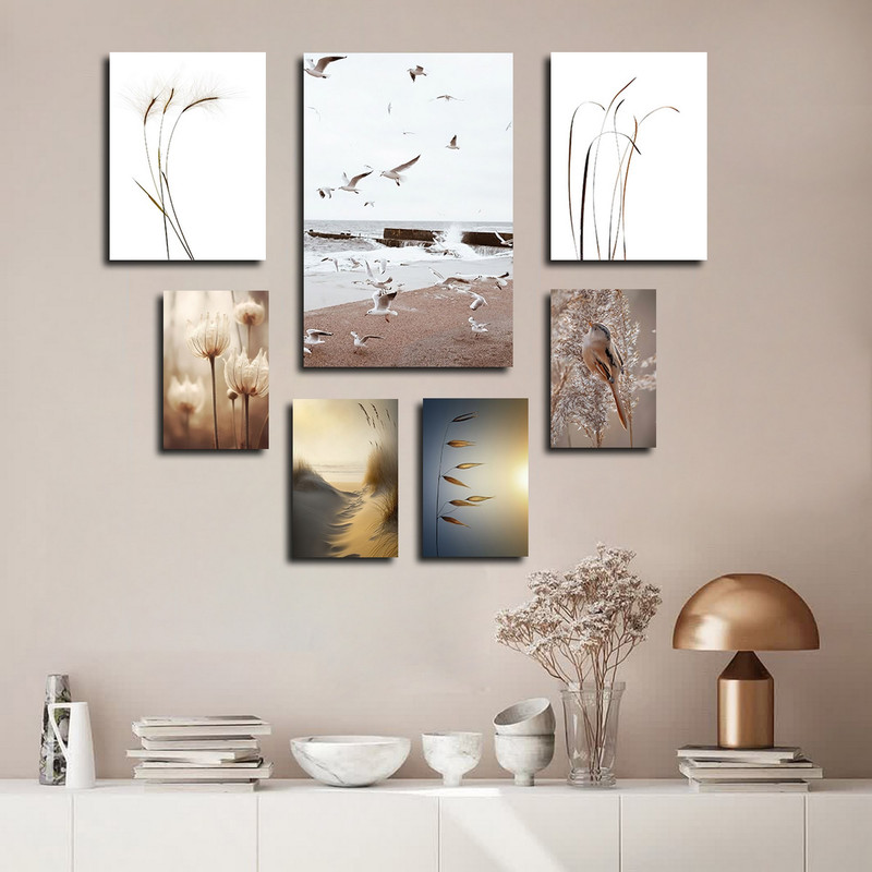 تابلو شاسی بکلیت طرح مدرن طبیعت و ساحل دریا مدل SH-1673 مجموعه 7 عددی