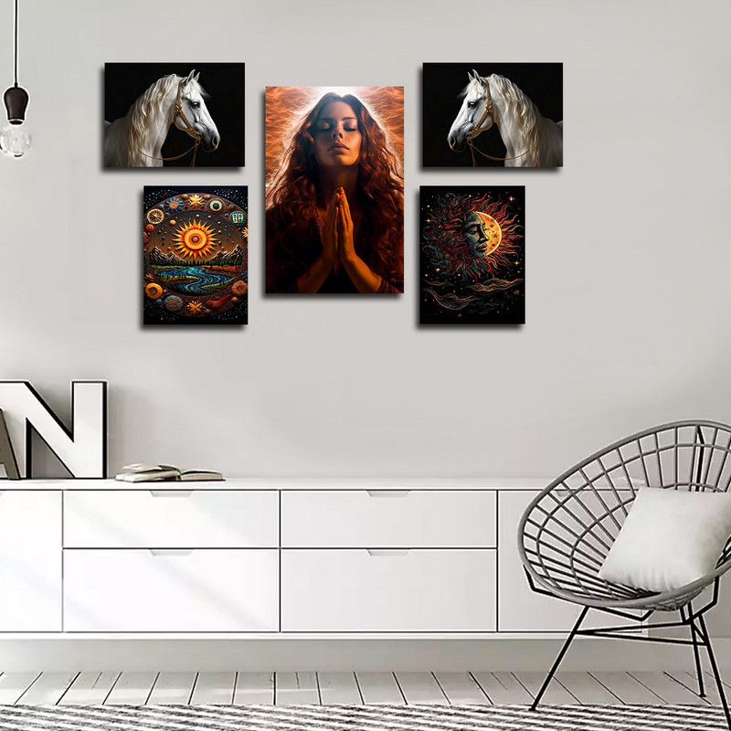 تابلو شاسی بکلیت طرح گرافیکی مدرن مدل SH-1642 مجموعه 5 عددی