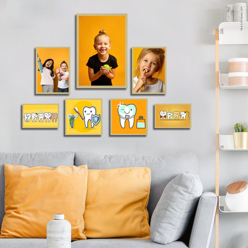 تابلو بکلیت طرح بهداشت دهان و دندانپزشکی مدل BE-1844 مجموعه 7 عددی