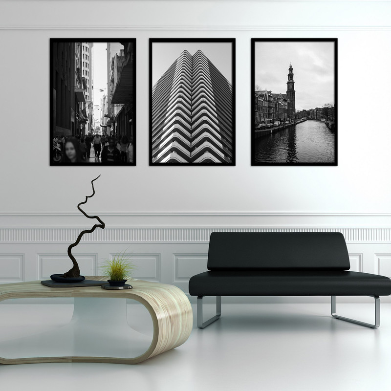 تابلو بکلیت طرح دکوراتیو منظره شهری لندن مدل B-605 مجموعه 3 عددی 