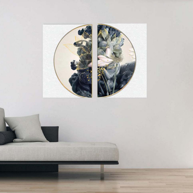 تابلو شاسی بکلیت طرح نقاشی مدرن ابر و باد مدل SH-1854 مجموعه 2 عددی