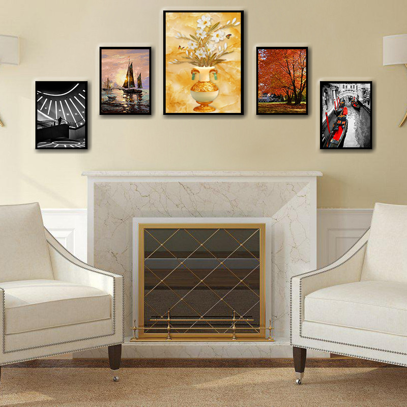 تابلو گروه تولیدی بکلیت مدل T130 طرح گلدان مجموعه 5 عددی