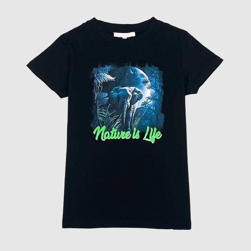 تی‌شرت آستین کوتاه دخترانه مدل pk-fl-bk