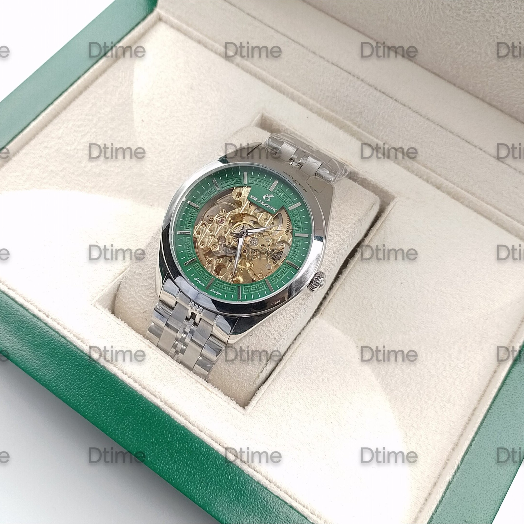 ساعت بلیزر استیل صفحه سبز اتوماتیک 3228 تک مردانه