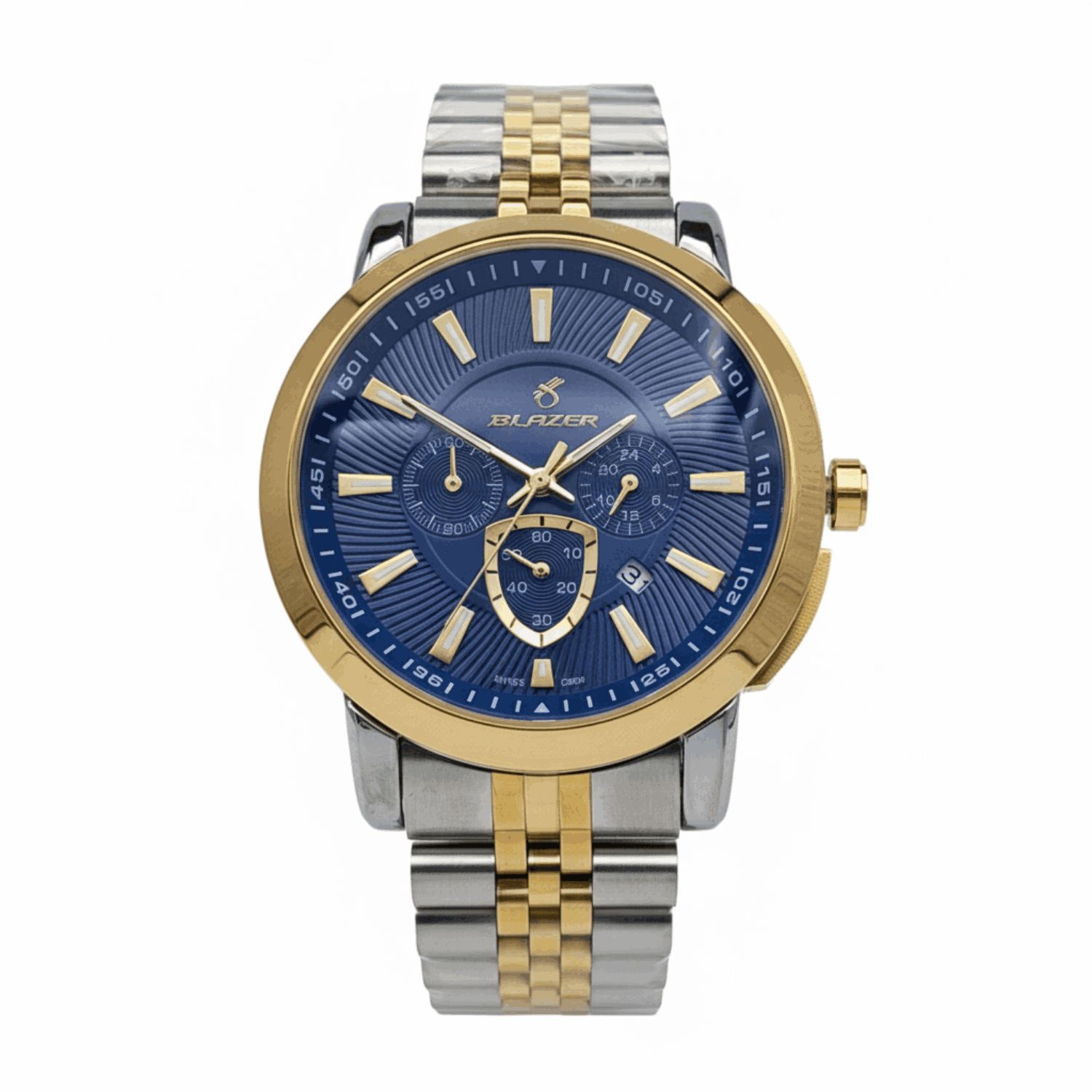 ساعت بلیزر دورنگ طلایی صفحه سرمه ای 3199 تک مردانه