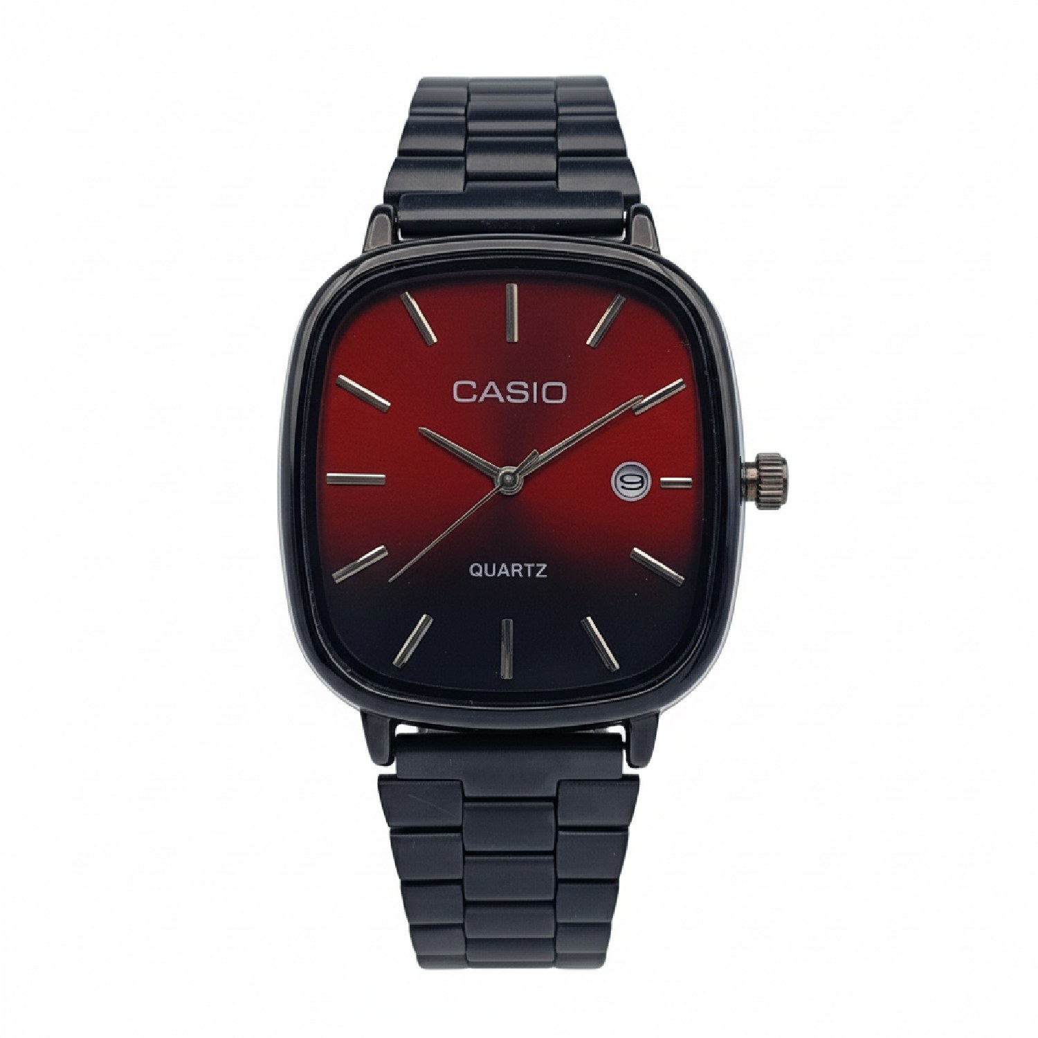 ساعت کاسیو اولدمانی تمام مشکی صفحه قرمز مردانه