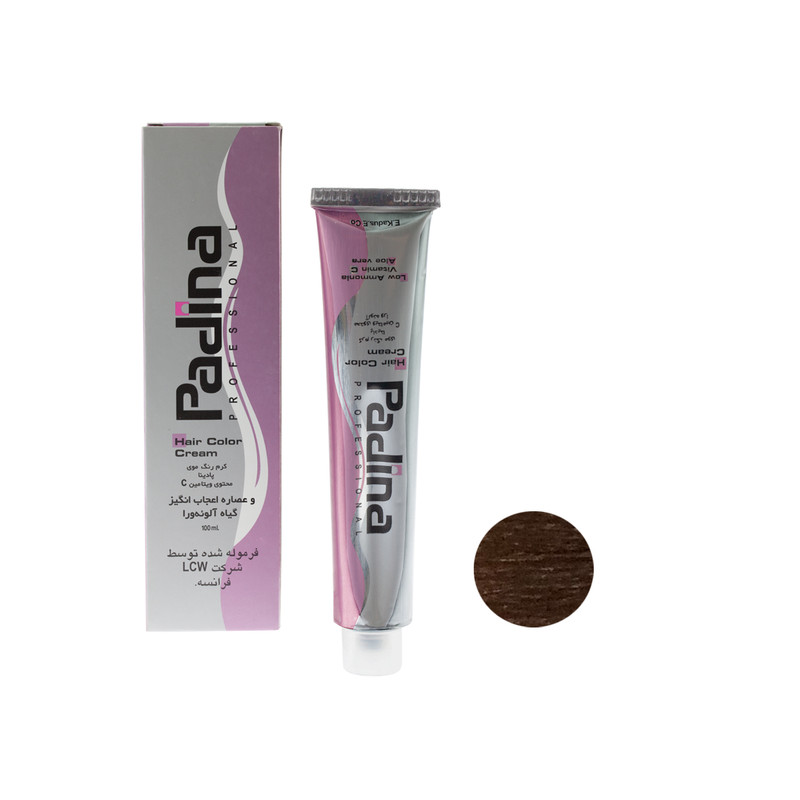 رنگ مو پادینا شماره W4-5-77 حجم 100 میلی لیتر رنگ قهوه ای شکلاتی روشن