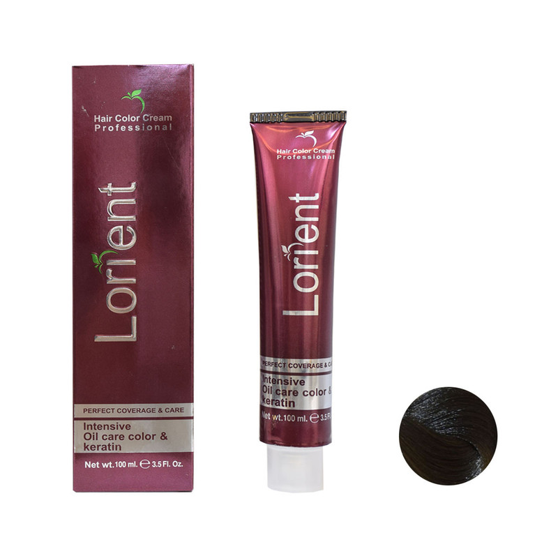 رنگ مو لورینت شماره M2 حجم 100 میلی لیتر رنگ قهوه ای زیتونی تیره