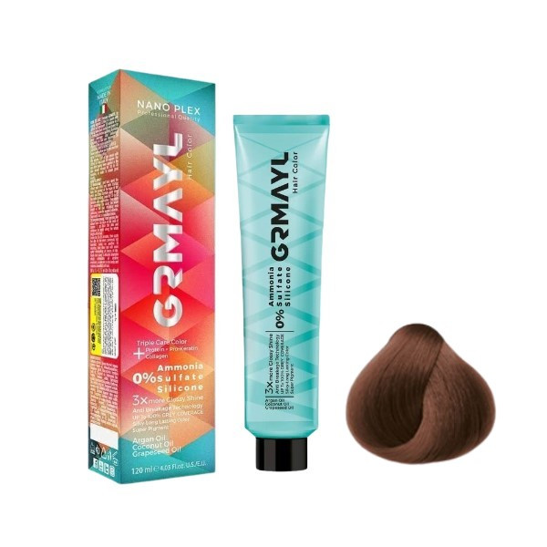 رنگ مو گرمایل شماره 7.45 حجم 120 میلی لیتر رنگ بلوند نسکافه ای متوسط