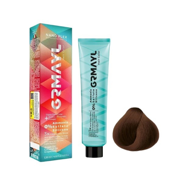رنگ مو گرمایل شماره 6.0 مدل 2024 حجم 120 میلی لیتر رنگ بلوند تیره ساده