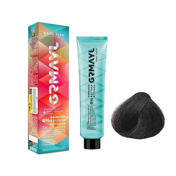 رنگ مو گرمایل شماره 1.0 مدل 2024 حجم 120 میلی لیتر رنگ مشکی ساده