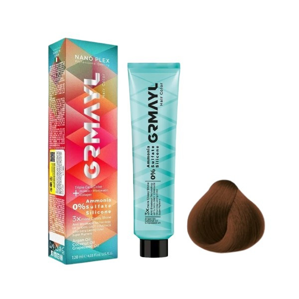 رنگ مو گرمایل شماره 6.5 حجم 120 میلی لیتر رنگ بلوند طلایی عسلی تیره