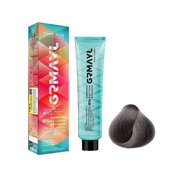 رنگ مو گرمایل شماره 7.11 مدل 2024 حجم 120 میلی لیتر رنگ بلوند خاکستری دودی متوسط قوی