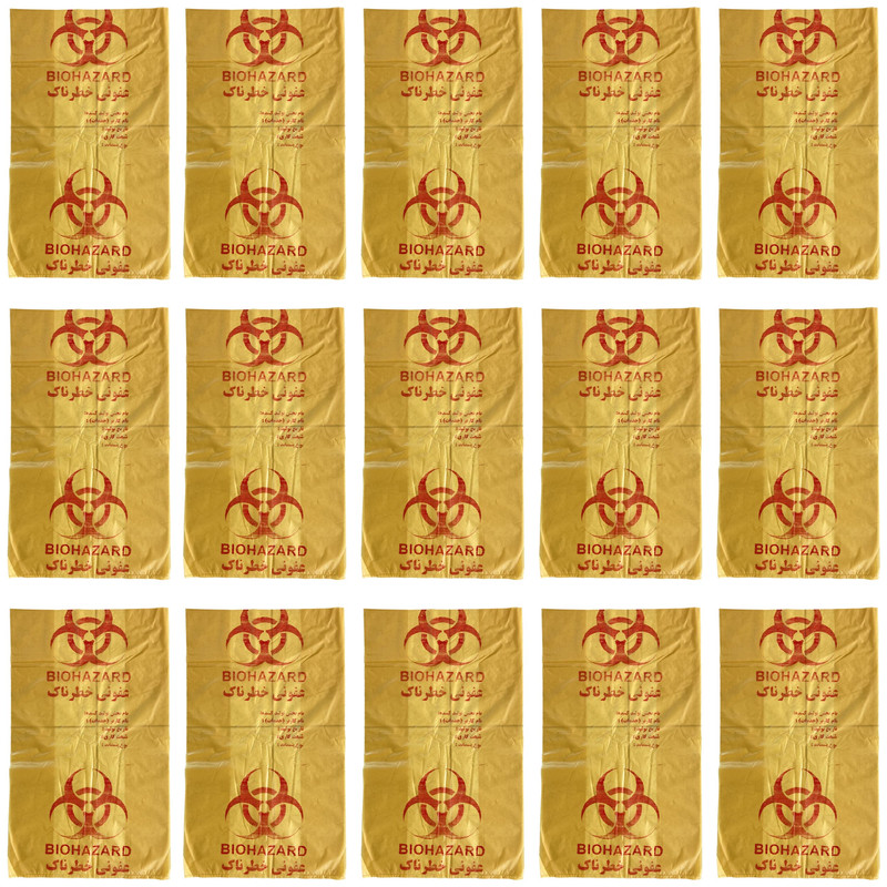 کیسه زباله طرح عفونی مدل ضخیم 70.65 بسته 15 عددی