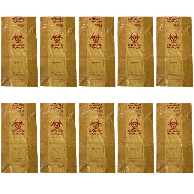 کیسه زباله مدل چاپدار طرح عفونی 60.70 بسته 10 عددی